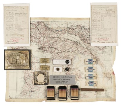Lot 112 - Royal Air Force. A WWII RAF escape and evasion kit - Flt Lt Jones DFC