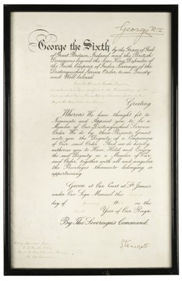 Lot 1 - 617 Squadron. Document relating to Squadron Leader GE Fawke, DSO, DFC