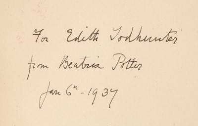Lot 619 - Potter (Beatrix). The Tailor of Gloucester, 1st privately printed edition, 1902, inscribed by author