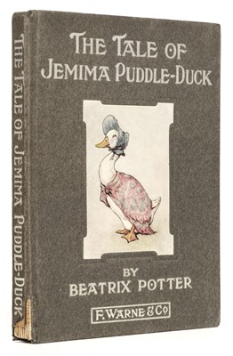 Lot 615 - Potter (Beatrix). The Tale of Jemima Puddle-Duck, 1st edition, 1908, inscribed by the author