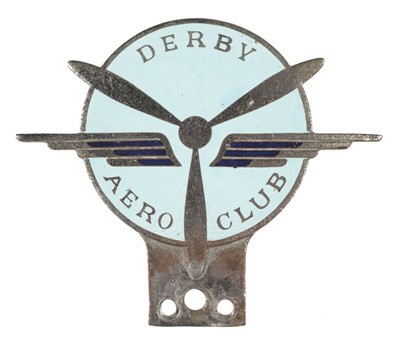 Lot 57 - Derby Aero Club. A pre-war member’s car badge, c.1930s