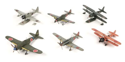 Lot 166 - Model Aircraft. A collection of WWII Japenese 1:48 model aircraft, comprising