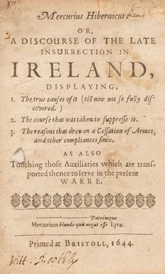 Lot 25 - Mercurius Hibernicus, Bristol: no publisher, 1644