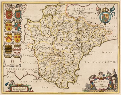 Lot 101 - Devon. Blaeu (Johannes), Devonia vulgo Devonshire, Amsterdam, circa 1645