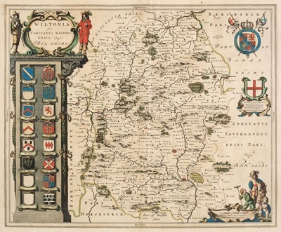 Lot 160 - Wiltshire. Blaeu (Johannes), Wiltonia sive comitatus Wiltoniensis, Anglis Wilshire, circa 1645