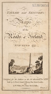 Lot 54 - Taylor (George) & Skinner (Andrew). Maps of the Roads of Ireland, London: For the Author, 1778