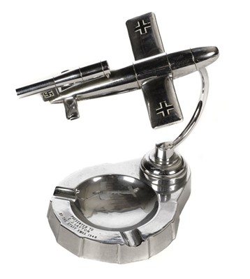 Lot 125 - V1 Flying Bomb.  A presentation chrome ashtray circa 1946