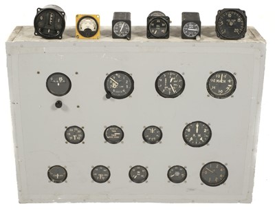 Lot 142 - Flight Instruments. Display board and gauges