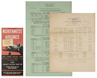 Lot 46 - Civil Aviation Timetables. A collection of American timetables...