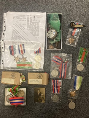 Lot 316 - WWII Medals. Various WWII medals including a framed pair