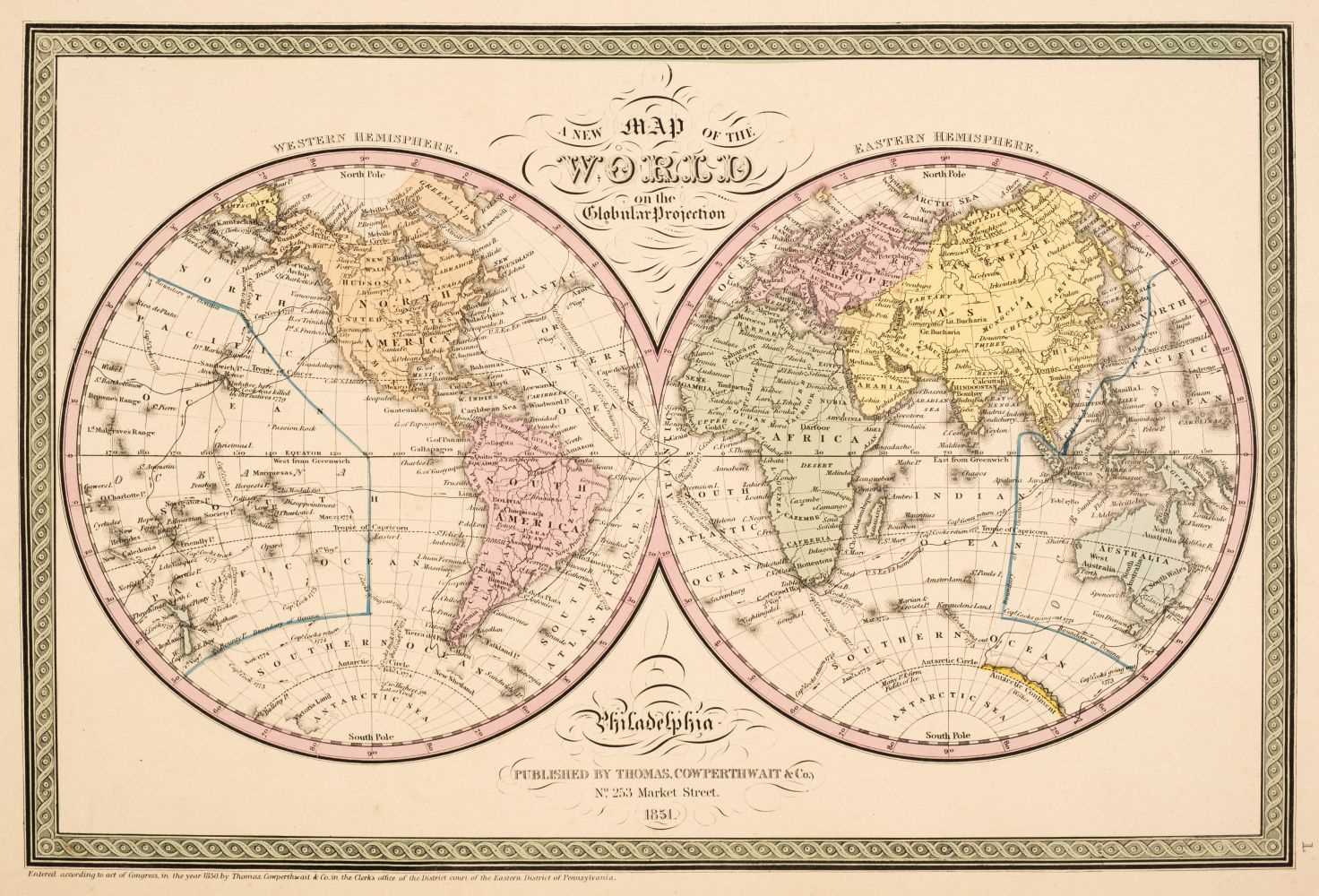 Lot 90 - Cowperthwait (Thomas). A New Universal Atlas..., Philadelphia, 1852