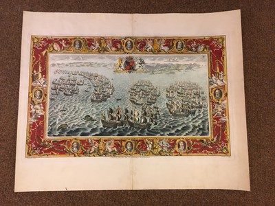 Lot 127 - Pine (John). Three sea charts, and one engraving of the Armada, 1739