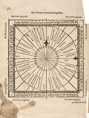 Lot 117 - Blundeville (Thomas, 1522?-1606?). A Briefe Description of Universal Mappes and Cardes... , 1589