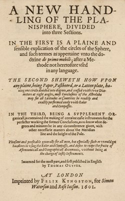 Lot 117 - Blundeville (Thomas, 1522?-1606?). A Briefe Description of Universal Mappes and Cardes... , 1589