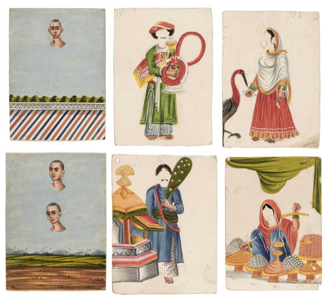 Lot 522 - Indian mica paintings. A transformation game, mid 19th century