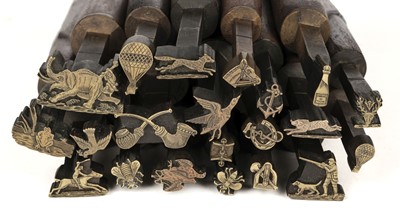 Lot 317 - Decorative finishing tools. 21 brass decorative finishing tools