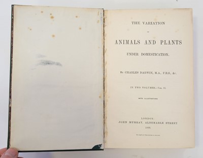 Lot 43 - Darwin (Charles). The Variation of Animals and Plants, 2 volumes, 1868