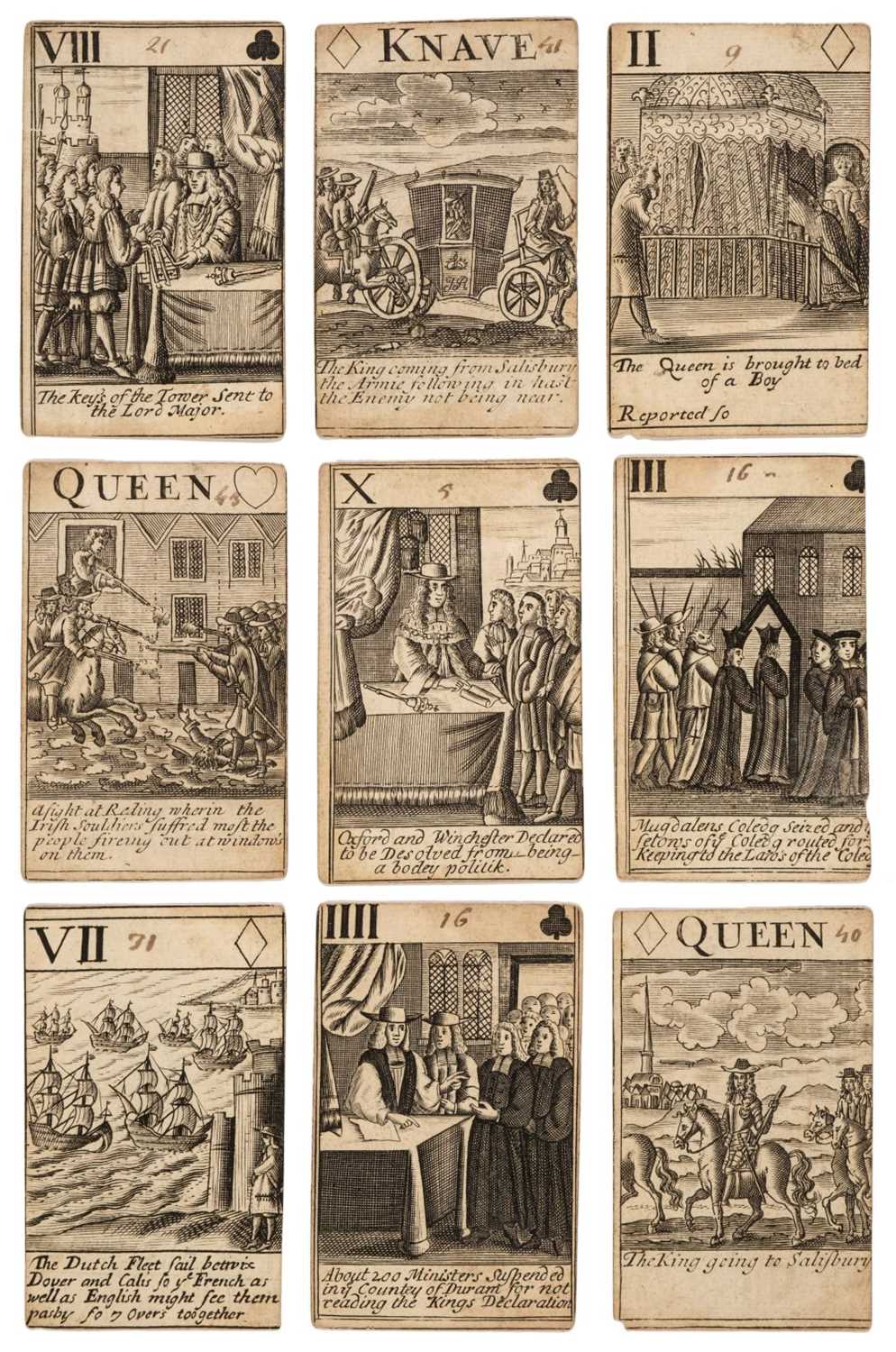 Lot 530 - Playing cards. The Reign of James II & the Glorious Revolution, circa 1689-1700
