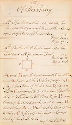 Lot 550 - Manuscript. Rules for the game of whist, circa 1820s