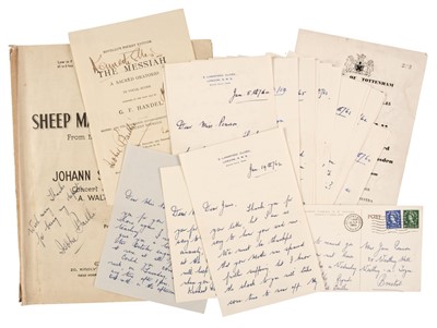 Lot 911 - Baillie (Isobel, 1895-1983). Scottish soprano. An archive of signed material by Isobel Baillie