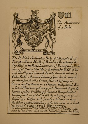 Lot 539 - Blome (Richard). Armoriall Cards, [1675]
