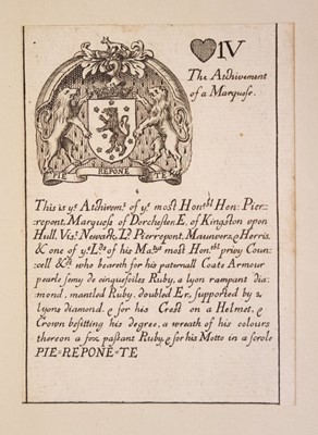 Lot 539 - Blome (Richard). Armoriall Cards, [1675]