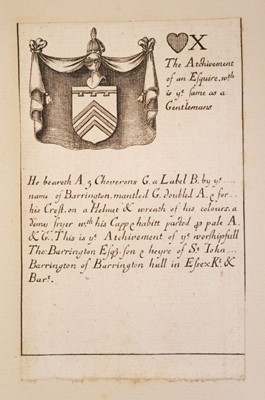 Lot 539 - Blome (Richard). Armoriall Cards, [1675]