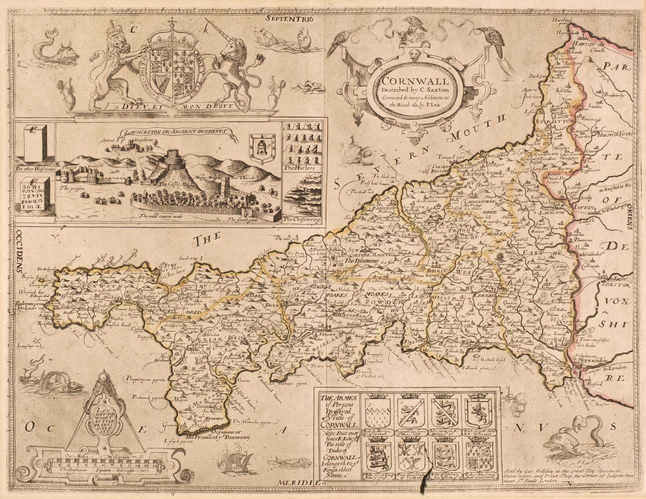 Lot 89 - Cornwall. Saxton (Christoper & Lea Philip), Cornwall Described by C. Saxton..., G. Willdey, 1732