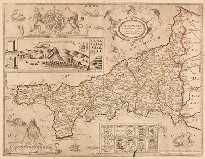 Lot 89 - Cornwall. Saxton (Christoper & Lea Philip), Cornwall Described by C. Saxton..., G. Willdey, 1732