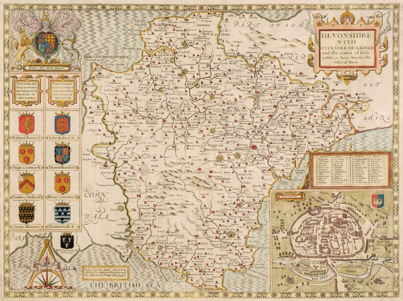 Lot 92 - Devon. Speed (John), Devonshire with Excester Described..., 1676