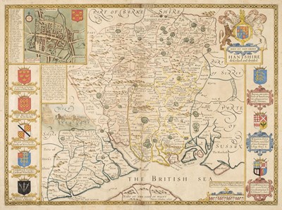 Lot 103 - Hampshire. Speed (John), Hantshire described and devided, T. Bassett & R. Chiswell, 1676