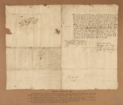 Lot 230 - Walsingham (Thomas, 1561- 1630). An extremely rare autograph signature, ‘Tho: Walsingham’