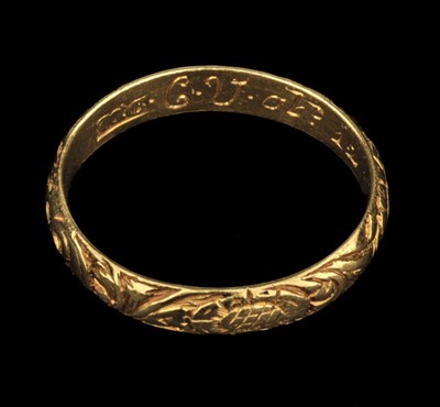 Lot 363 - Memento Mori Ring. A George II yellow metal ring dated 1723