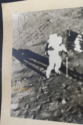 Lot 908 - Apollo 11. Man’s First Landing on the Moon Photograph Signed, 20 July 1969