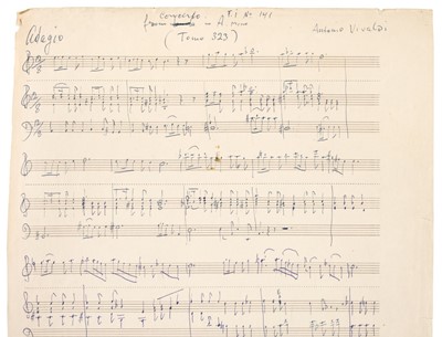 Lot 953 - Milstein (Nathan, 1903-1992). Important collection of autograph manuscripts, autograph letters ...