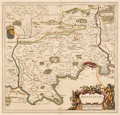 Lot 124 - Middlesex. Blaeu (Johannes), Middle-Sexia, Amsterdam, circa 1650
