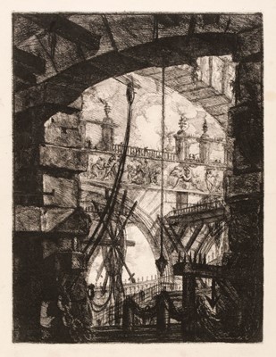 Lot 62 - Piranesi (Giovanni Battista, 1720-1778). The Grand Piazza from Carceri d'Invenzione, etching