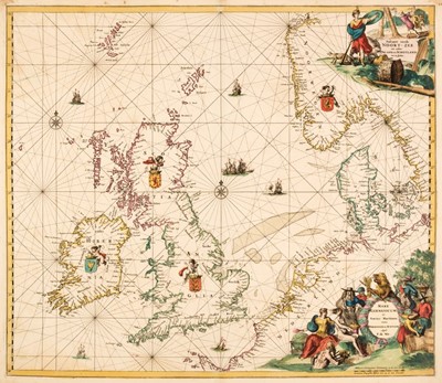 Lot 92 - British Isles. De Wit (F.), Pascaert Vande Noort-Zee on achter Yrland en Schotland..., 1675