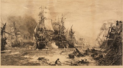 Lot 219 - Wyllie (William Lionel, 1851-1931). The Battle of Trafalgar, 21 October 1805
