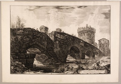 Lot 69 - Piranesi (Giovanni Battista, 1720-1788). The Ponte Lucano from Vedute di Roma, 1763, etching