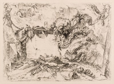 Lot 68 - Piranesi (Giovanni Battista, 1720-1788). Monumental Tablet, from Grotteschi, 1745, etching