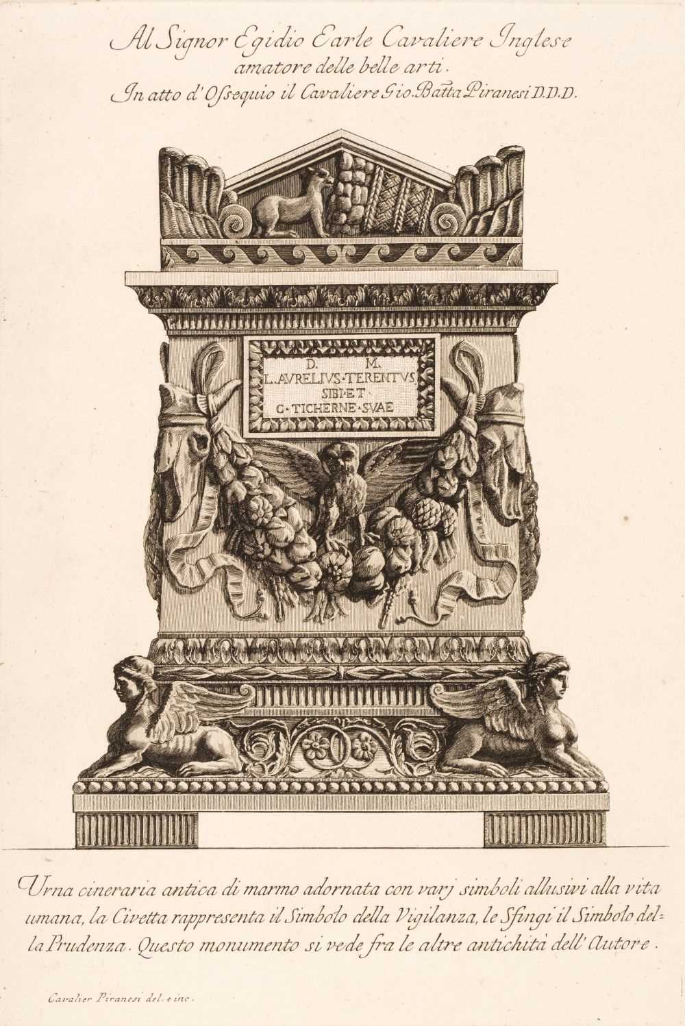 Lot 67 - Piranesi (Giovanni Battista, 1720-1788). Cinerary Urn; and Pars Cellarum, etchings, 1762-1778