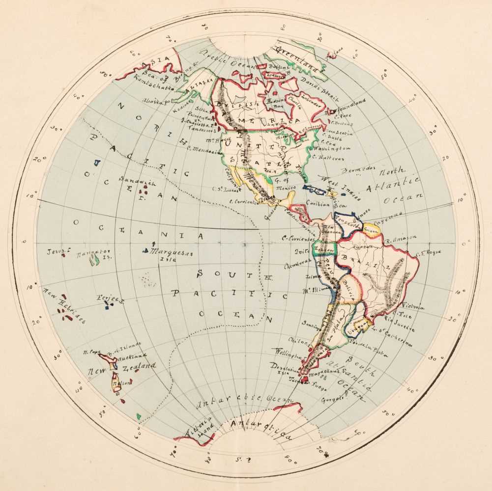 Lot 28 - Manuscript atlas. A school manuscript atlas, by Frances D. Fish, c.1873/74