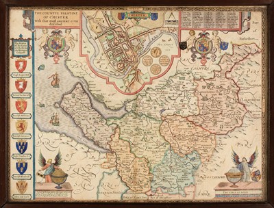 Lot 71 - Cheshire. Speed (John), The Countye Palatine of Chester..., Thomas Bassett & Richard Chiswell, 1676