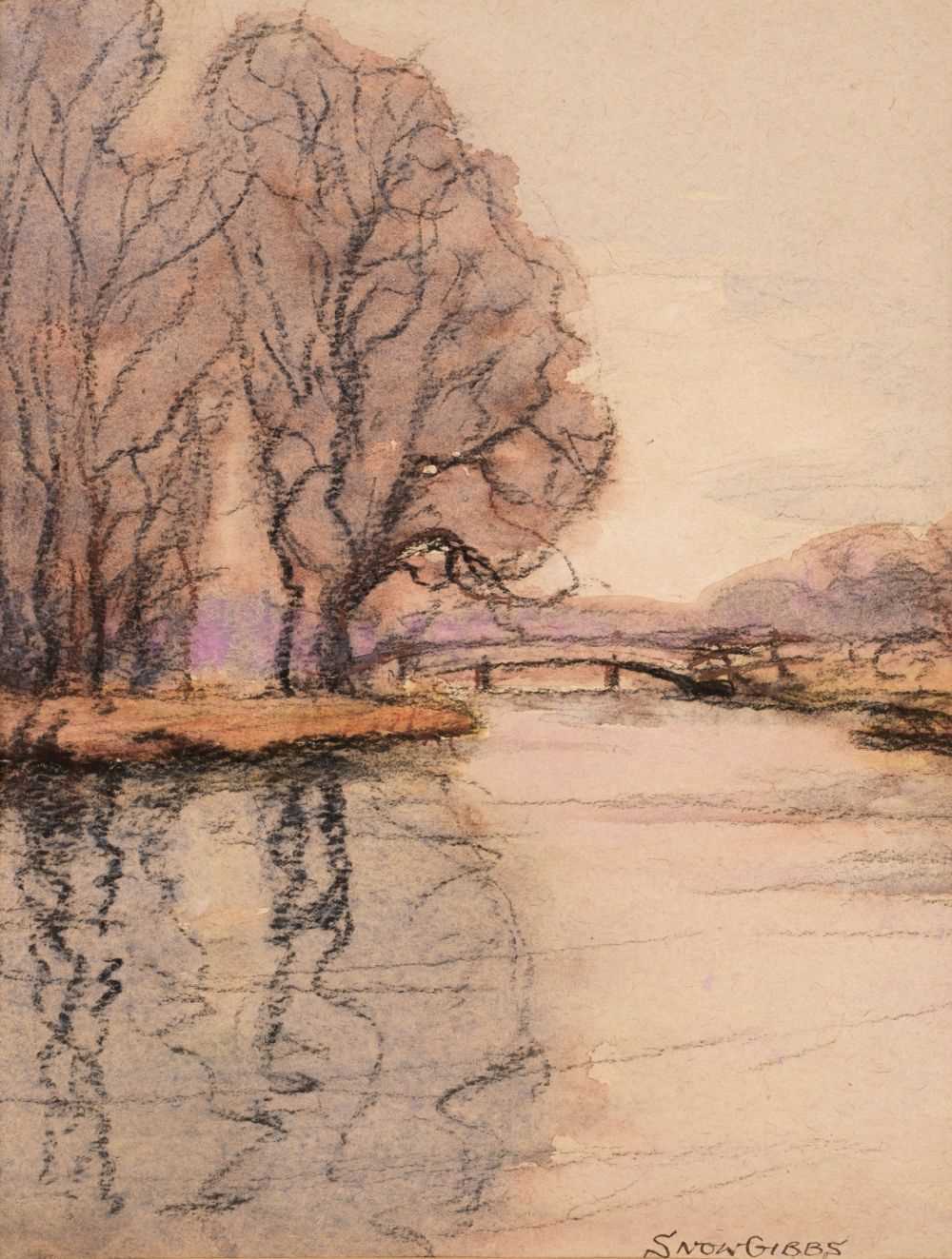 Lot 117 - Gibbs (Snow, 1882-circa 1970). Lake scene