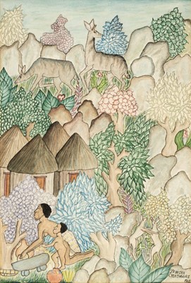 Lot 263 - Chikowore (Zebedee, 20th century). Mother & Child at Home, 1948