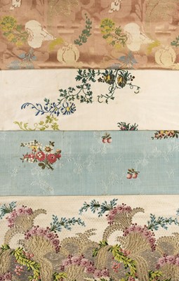 Lot 564 - Fabric. Four pieces of 18th century silk