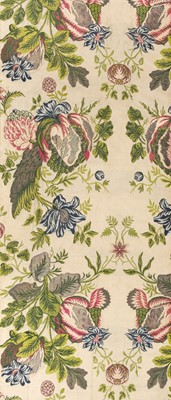 Lot 565 - Fabric. Two lengths of brocaded silk, early 1730s
