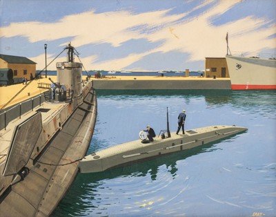 Lot 182 - Gray (Walter, 20th century). Six watercolours of maritime scenes, circa 1945