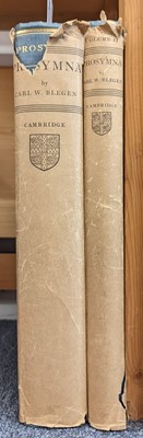 Lot 214 - Blegen (Carl W.). Prosymna, The Helladic Settlement preceding the Argive Heraeum..., 1937